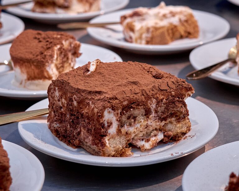 Tiramisu dusted with cocoa